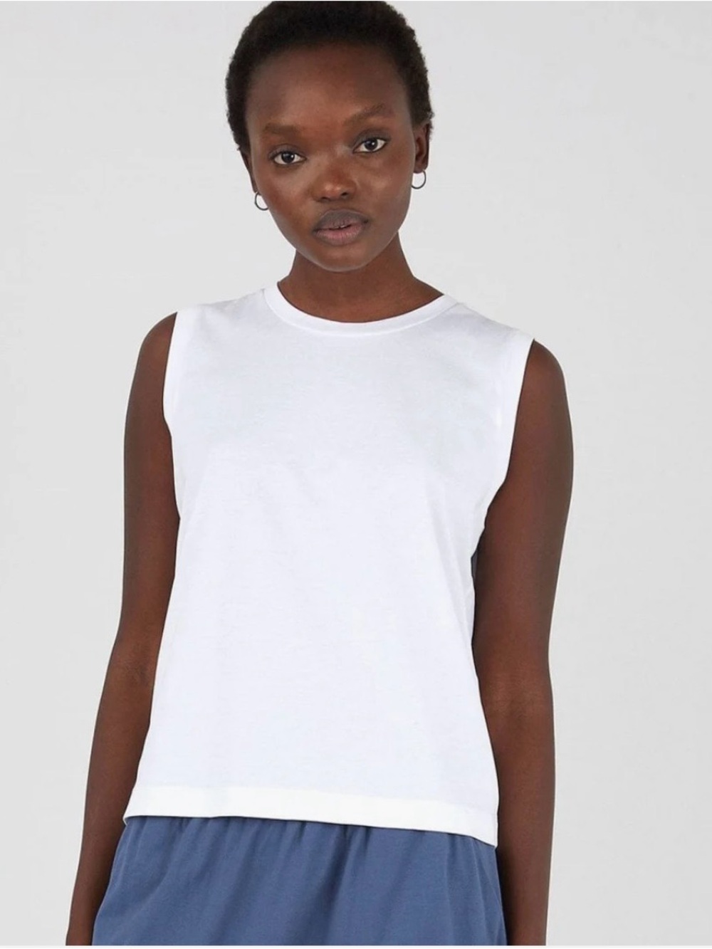 Sunspel Womens Boy Fit Tank T-ShirtWhite